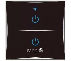Mentor Intrerupator inteligent wireless Mentor WiFi 10A 1200W dublu negru cu touch